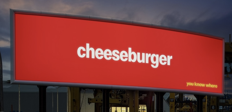 OOH-PLakat für Cheeseburger von McDonalds in Neuseeland